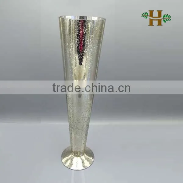 China Manufacturer Handbmade Silver Coated Tall Glass Vase photo-2