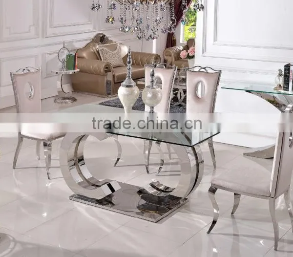 TH286 Modern Dining Room Furniture Tempered Glass Table Chairs photo-6