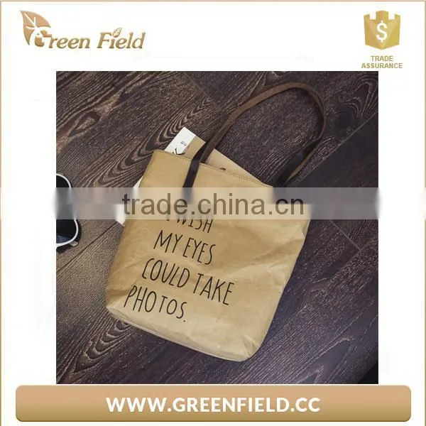 Custom Printed Washable Kraft Paper Shopping Bag photo-2