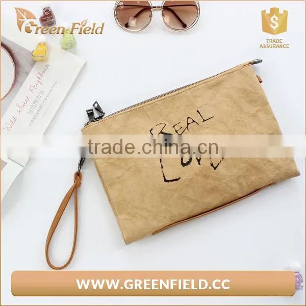 Washable Kraft Paper Clutch Bag Handbag photo-2