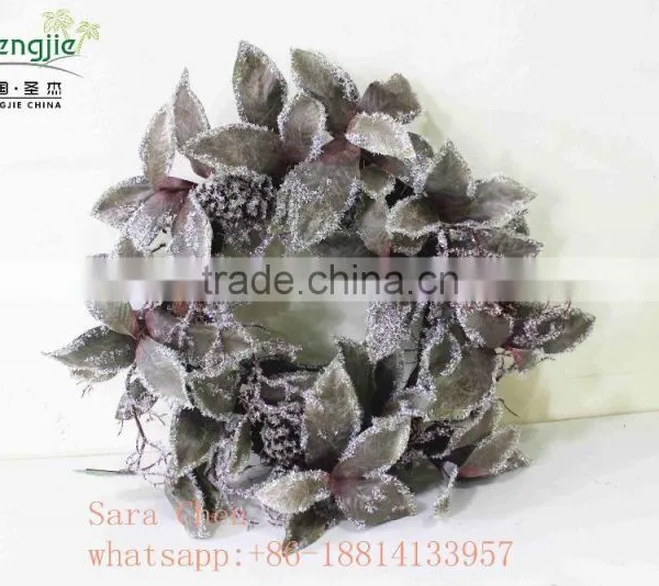 Artificail Wholesales Magnolia Leaves Wreaths photo-2