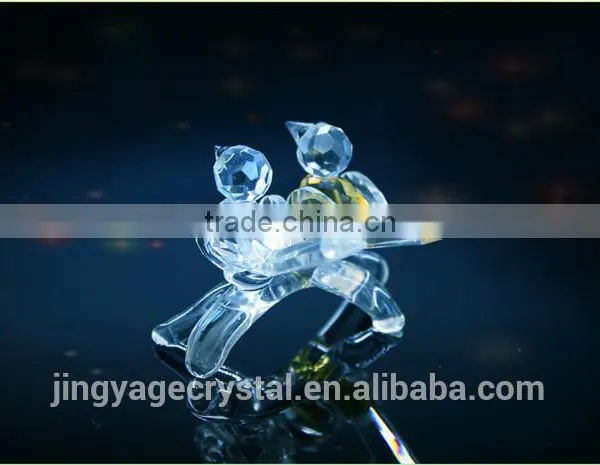 Wholesale Double Crystal Birds With a Trunk as Customized Crystal Gifts/crystal Wedding Table Gift for Guests photo-4