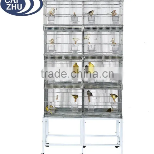 SMALL PARROT BIRD FINCH CANARY AVIARY CAGE WIRE BREEDING W/STAND & WHEEL photo-2