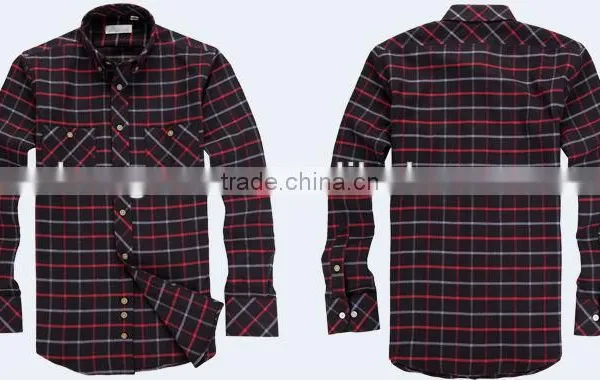 Men's 100% Cotton Twill Plaids Flannel Fashion Shirt With Long Sleeves photo-5