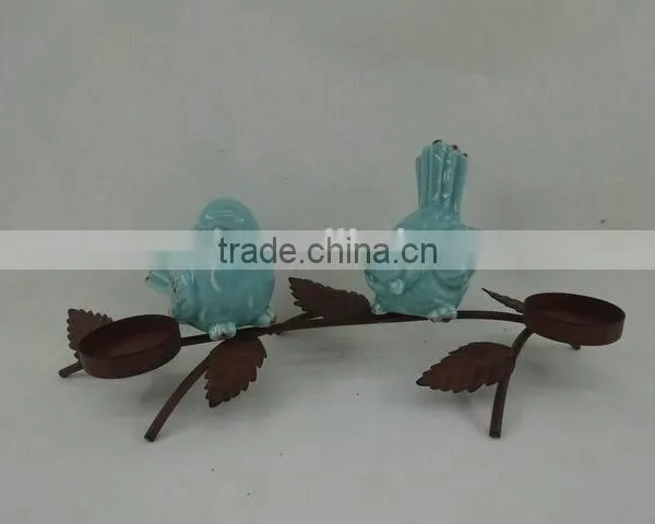 Novelty Ceramic Bird With Rusty Metal Trunk photo-4