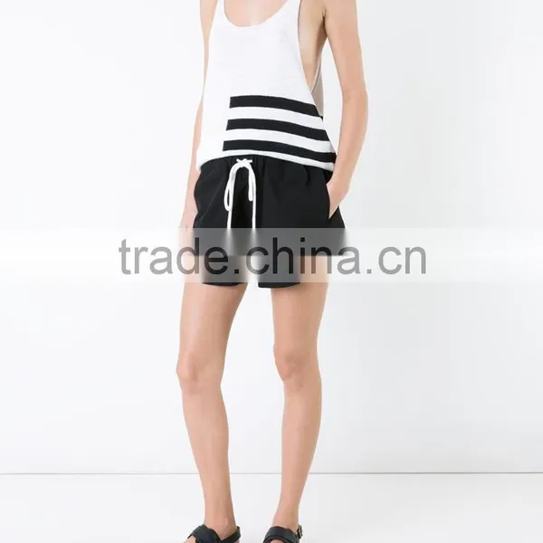 Women Fashion Wholesale Custom Black Cotton Canvas Mini Shorts Pants Guangzhou Apparel Clothing China Manufacturer Hot Shorts photo-4