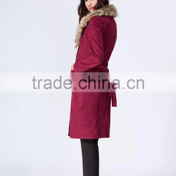 2015 Lady Garment Manufacturer Elegant Fabulous Luxury Fashion Design Women Coats Winter With Fur Collar photo-6
