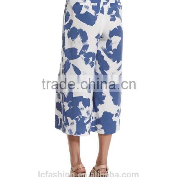 Blue and White Two Piece Blouse and Pants 2016 Ladies Elegant Clothing photo-6