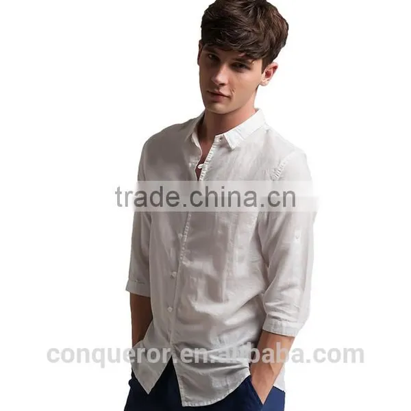 Men's White Linen Shirt HOT! MSRL0042 photo-2