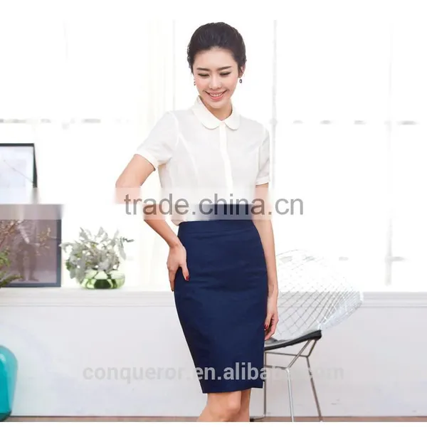 Summer Season Women's Work Uniform Shirt And Skirt Uniform photo-2