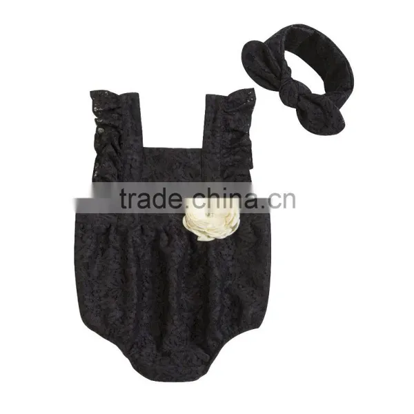 2017 Wholesale Baby Toddler Lace Romper 100%cotton Romper photo-4