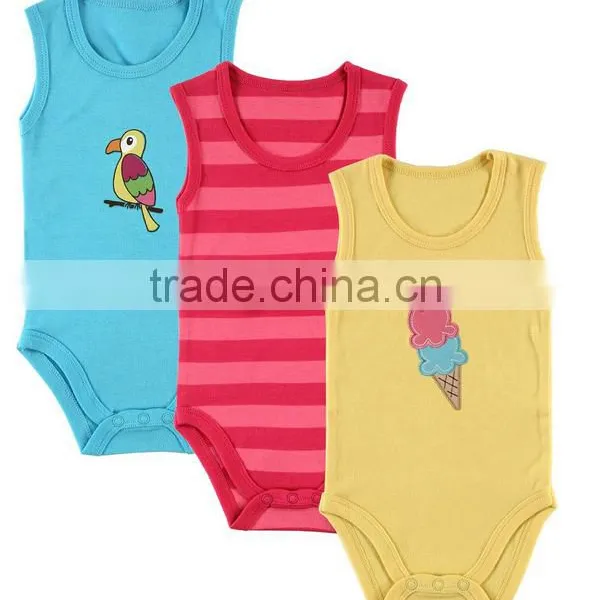 Unisex Stripe/applique Custom Made Infant Organic Cotton Smocked Infant Summer Wear Camo Organic Designer Baby Romper photo-3