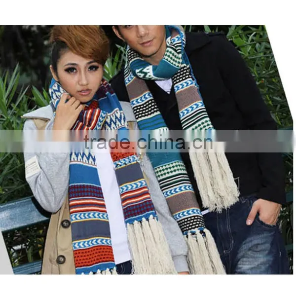 New Design Bohemia Nation Style Beautiful Super Long Scarf With Tassel Warm Knit Lovers Fashion Scarves photo-3
