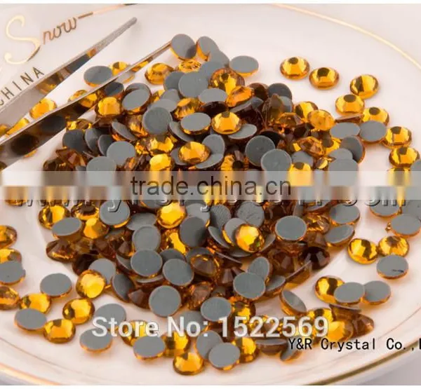 2058HF SS10 Glue Base Topaz Crystal HotFix Iron On Rhinestone Transfer Designs photo-2