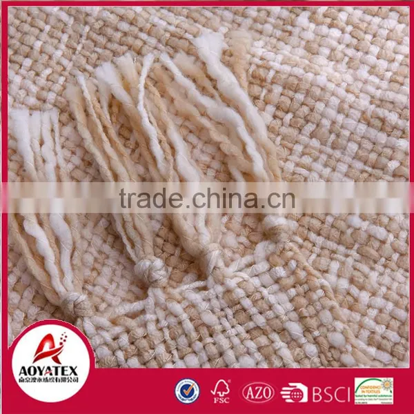 China Supplier Soft 100% Acrylic Throw Blankets With Tassels photo-3