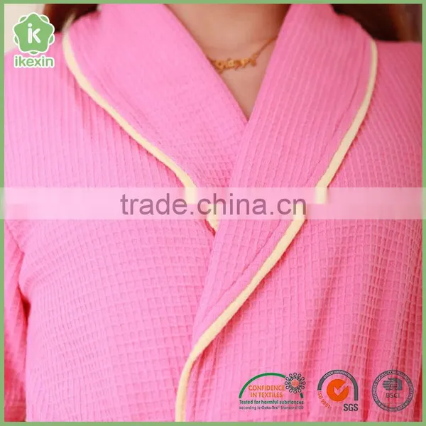 2016 New Design Fashionable 100% Hotel Waffle Bathrobe photo-2