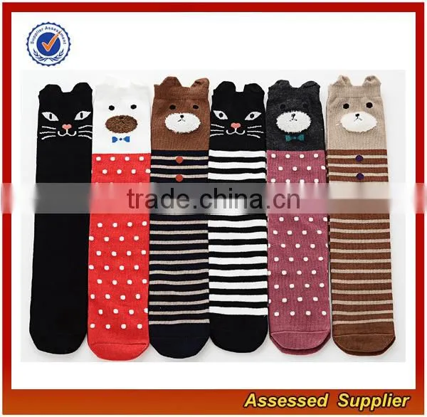 Wholesale Custom Girl and Boy Cotton Colorful Animal Cartoon Tube Socks for Baby Knee High Socks JH58 photo-2