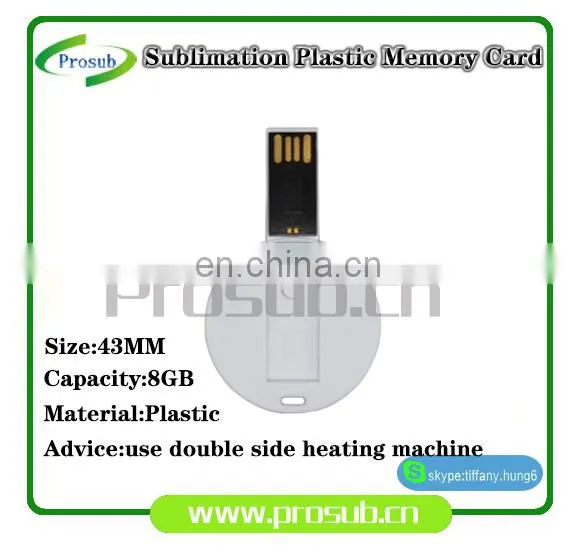 Sublimation 8GB USB 43mm Round Plastic U Flash Disk photo-3