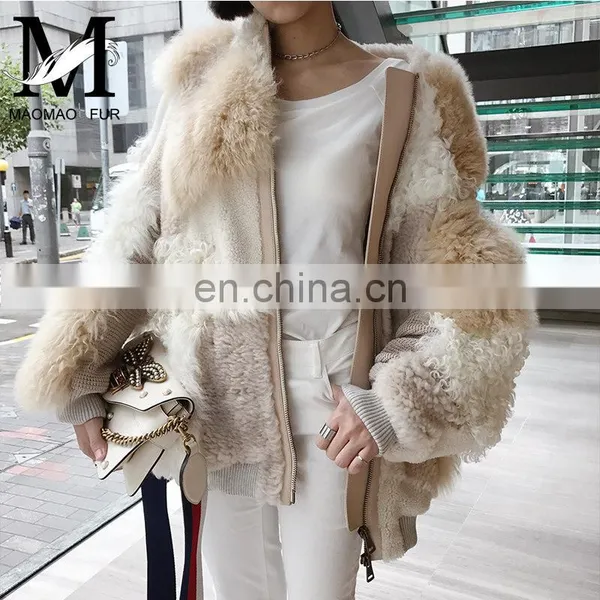 Wholesale Winter Celebrity Fashion Style Double Face Lamb Leather Fur Jacket photo-2