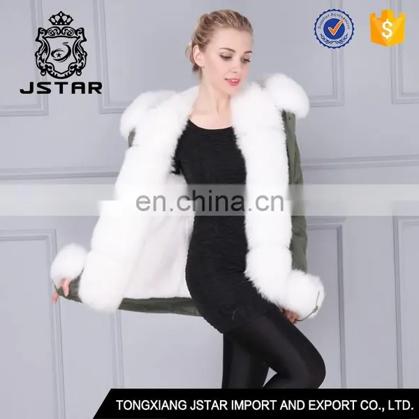 Wholesale Good Quality Fur Hooded Jacket Fashion Fur Trim Coat Sale photo-4