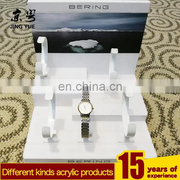 White Factory Direct Pmma Plexiglass Watch Display Acrylic Watch Display Stand With Backing Board photo-4