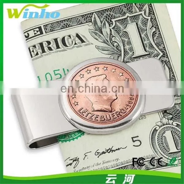 Winho Tourist Souvenir Silver Money Clip With a Coin photo-6