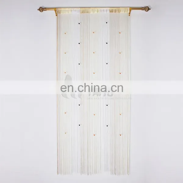 Beaded Gold Metal Living Room String Curtain Fabric