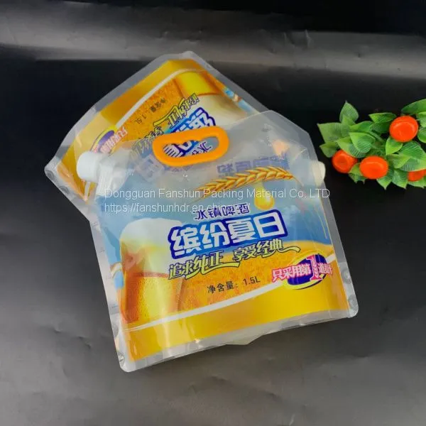 Transparent Self Suction Nozzle Bag Beer White Wine Juice Drink Suction Nozzle Bag Outdoor Folding Portable Bag photo-4