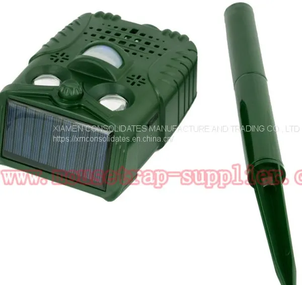 Outdoor Electronic Solar Powered Ultrasonic Sound Animal Bird Repeller With Led Lights photo-3