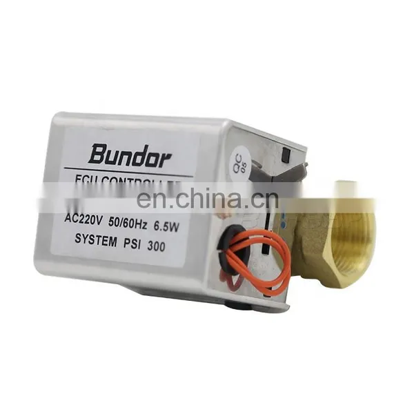 Bundor Brass PN16 AC24 AC110 AC220V 50/60Hz DN25 Электромагнитный клапан с приводом FCU для кондиционера