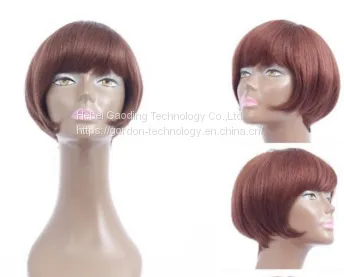 Short Bob Wig With Tail Roll Wig With Bangs photo-3