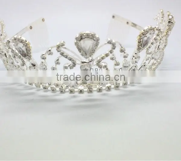 Vogue Jewelry Wedding Princess Crown for Girls and Tiaras Wholesale Rhinestone Pave Crown