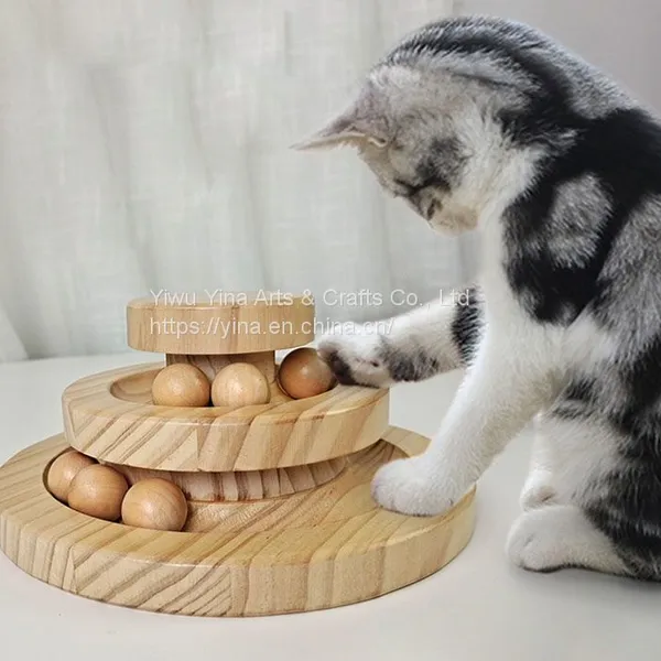 Pet Interactive Roller Exerciser 2 Level Tower of Tracks Cat Teaser Ball Toy Two-ply Rotatable Smart Track Ball Rocking Roll photo-4