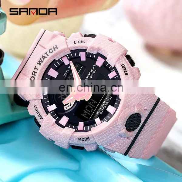 SANDA 3030 Multi-functional Ladies Brand Digital Watches Alarm Waterproof Luminous Chronograph Fashion Girls Wrist Watches photo-4