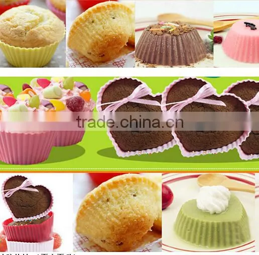 Silicone Cup Cake Mold Rice Cake Mould Heart Shape Baking Cake Mold photo-3