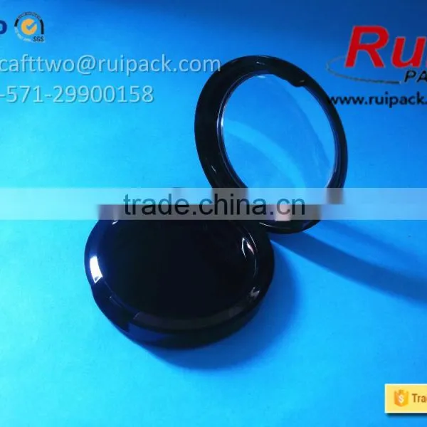 Black Round Single Layer Shading Powder Case With Clear Cap, One Layer Pressed Powder Case/container photo-3