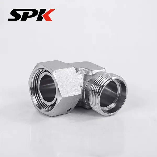 Hydraulic Fitting, H-Type Ferrule Transition Fitting, Male & Female Thread 90° Elbow (Model: 2D9), Stainless Steel