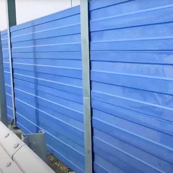 Modern ISO9001 BV Certified Galvanized Steel PVC Acryl Fire Resistant Anti-Corrosion Noise Barrier Wall 1000x2000mm Soundproof photo-5