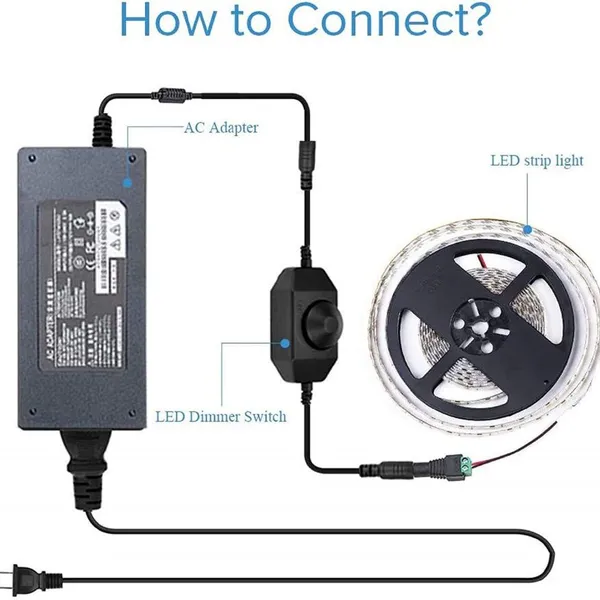 144W Max Load Dimmer Switch Knob Led DC12-24V Single Color Lighting Strip Cob SMD Rotary Controller photo-4
