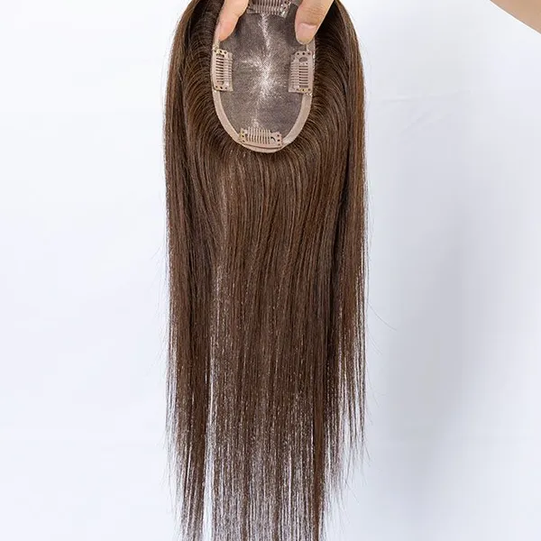 Findingdream 3x5 Dark Brown Human Hair Topper for Women photo-4