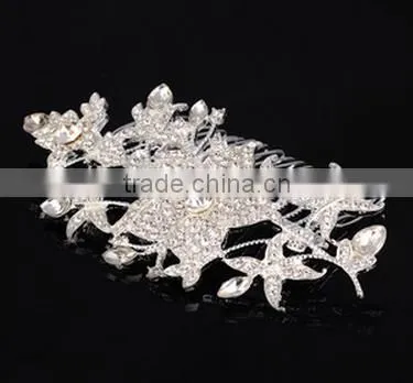 The Bride Wedding Dress Handmade Ornaments Headdress Fashion Exquisite Diamond Crystal Dish Hair Comb photo-2