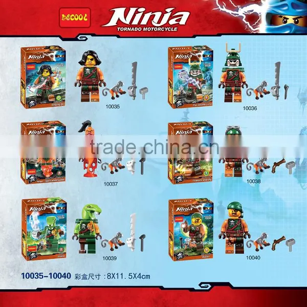 Decool 10035-10040 Ninja Pirate 6pcs/lot Minifigure Toy Building Bricks Blocks Toys