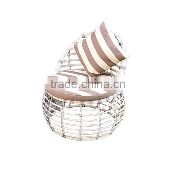 Round Shaped Outdoor Leisure White Soft PE Rattan Material Bali Synthetic Rattan Furniture photo-4