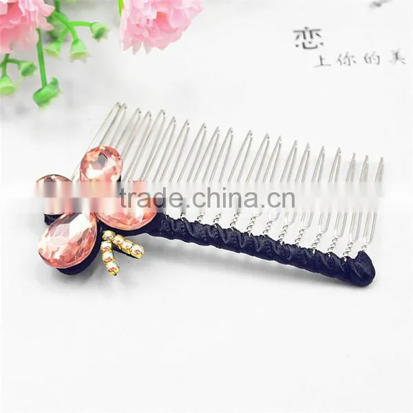 Wedding Bridal Crystal Rhinestone Flower Glass Stone Hairpin Diamante Hair Clip Comb photo-3