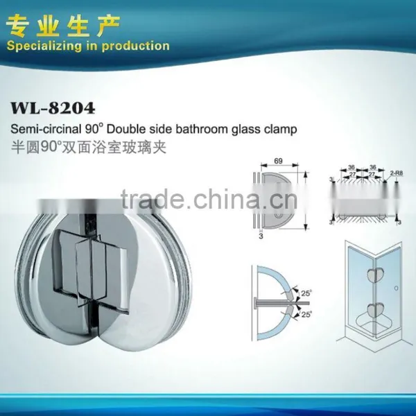 Semi-circinal 0 Degrees Bathroom Glass Door Clamp Glass Door Hinge photo-4