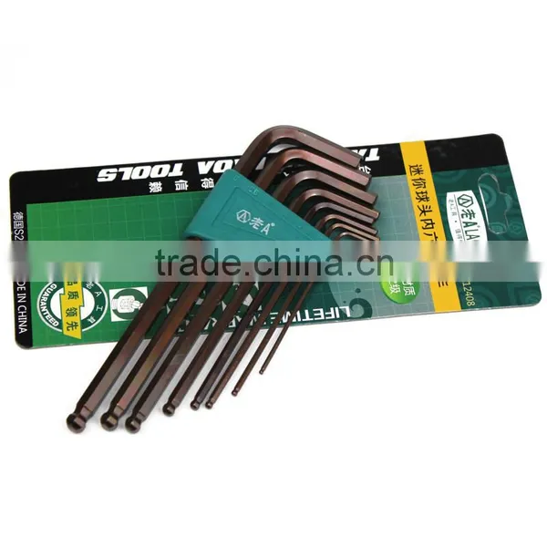 LAOA S2 Material 8pcs Industrial Grade Magnetic MINI Ball Hexagonal Wrench Set 1.5-6mm photo-2