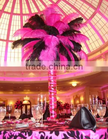 Wedding Decoration Hot Pink Color Ostrich Feathers photo-2