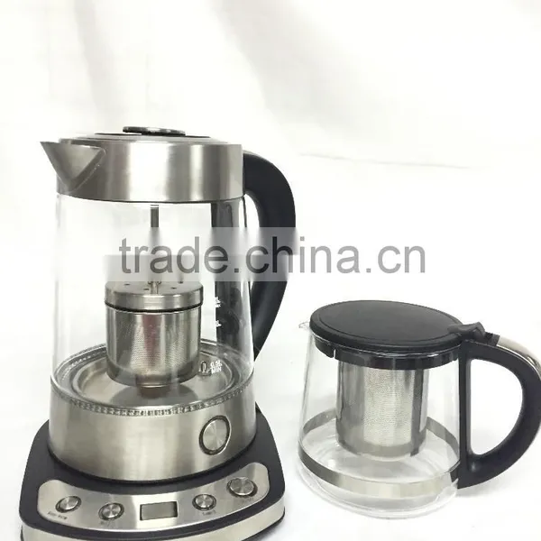 360 Degree Rotation Glass Tea Kettle With S/S Tea Filter photo-3
