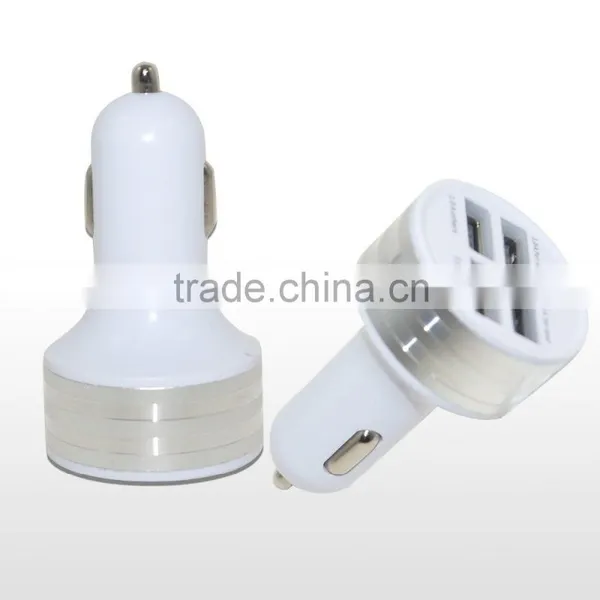 Golden Silver Mobile Accessories Multi 4 Ports Car Charger 5.1A for Iphone Ipad Ipod Android