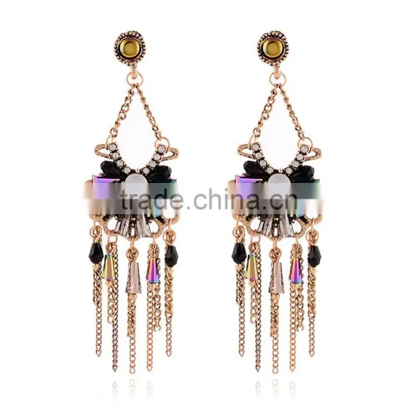 2016 A-bomb Wholesale Fashionable Golden Beaded Tassel Earrings photo-6